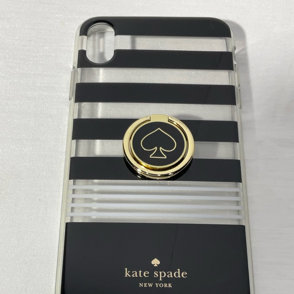 Kate Spade iPhone X & XS Case, Hardshell with Ring Stand, Black - Picture 3 of 12